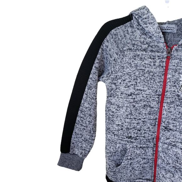 2 For $5 Sale Victory League Boys Gray Knit Basketball Hoodie Sweater Size 5|6 - Picture 6 of 8